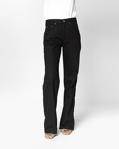 MID RISE WIDE STRAIGHT - BLACK (RE-ORDER)